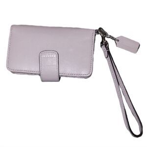 COACH LEATHER WRISTLET WALLET PHONE CASE NEW